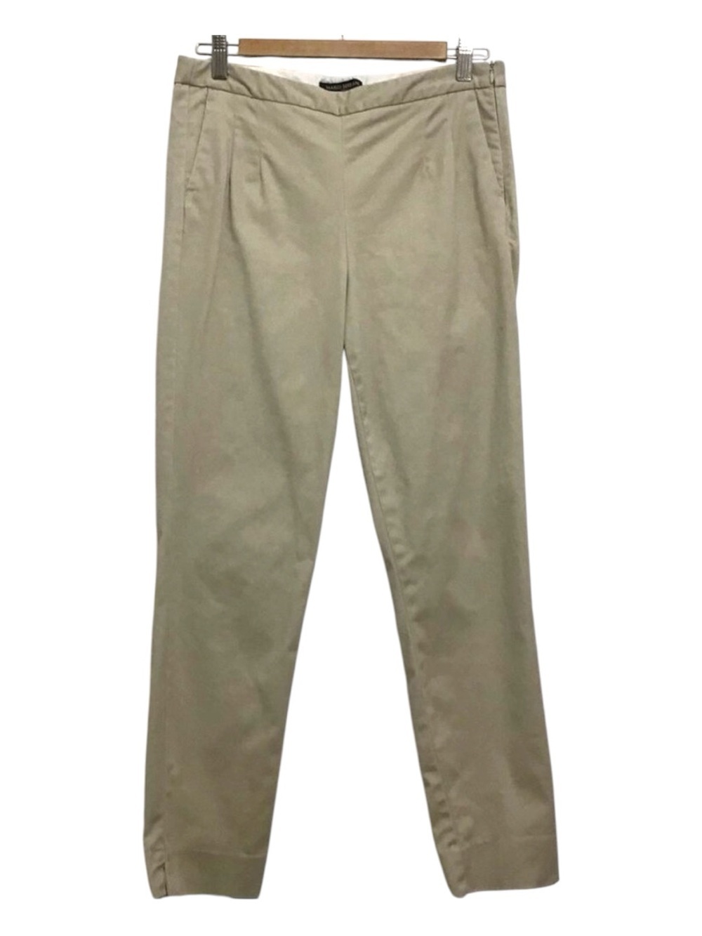 Mario Serrani beige trouser pants cotton/spandex neutral tone pockets casual 6